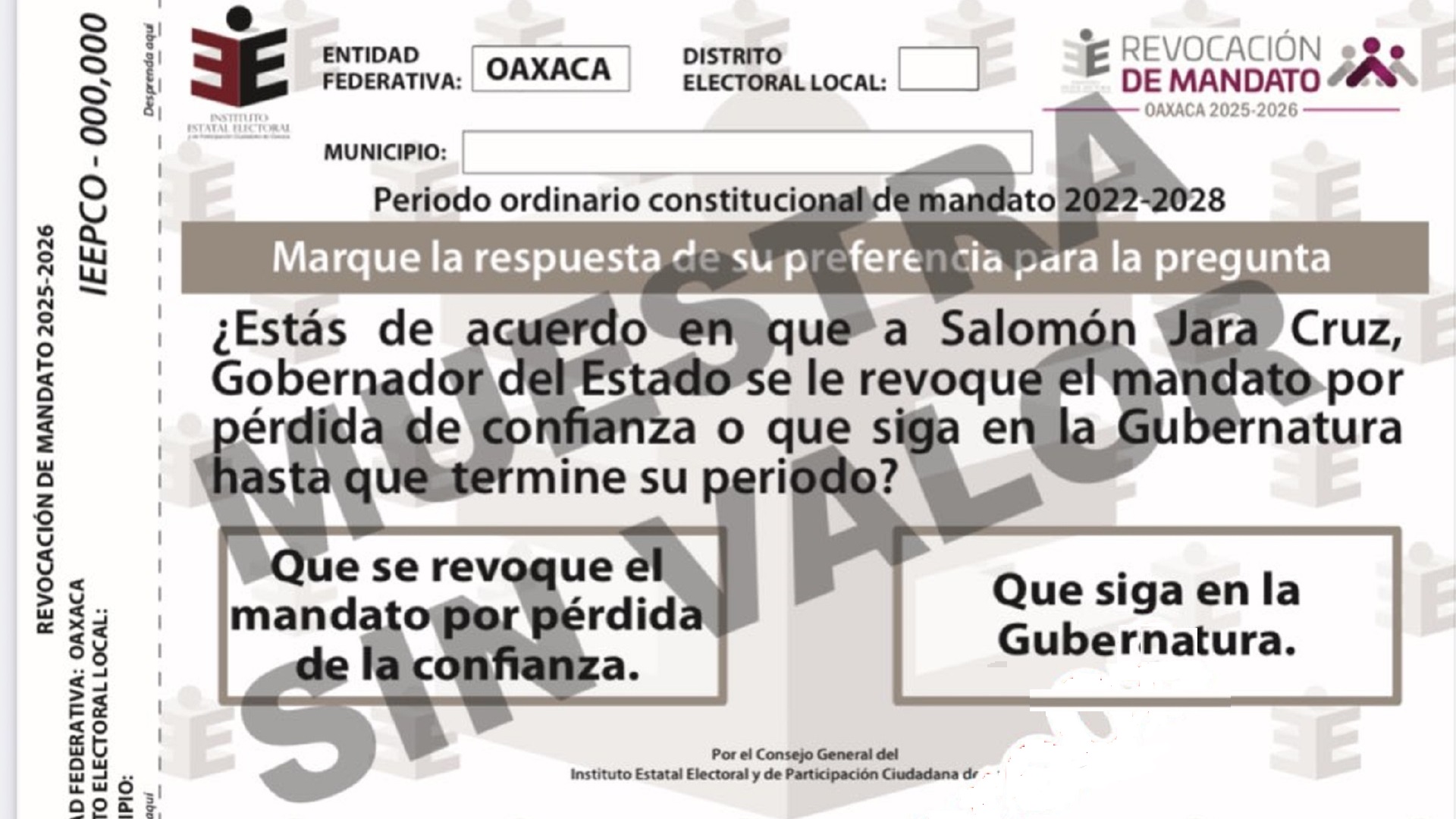 Revocación de mandato en Oaxaca: Jara Cruz se somete a las urnas el domingo 25 de enero