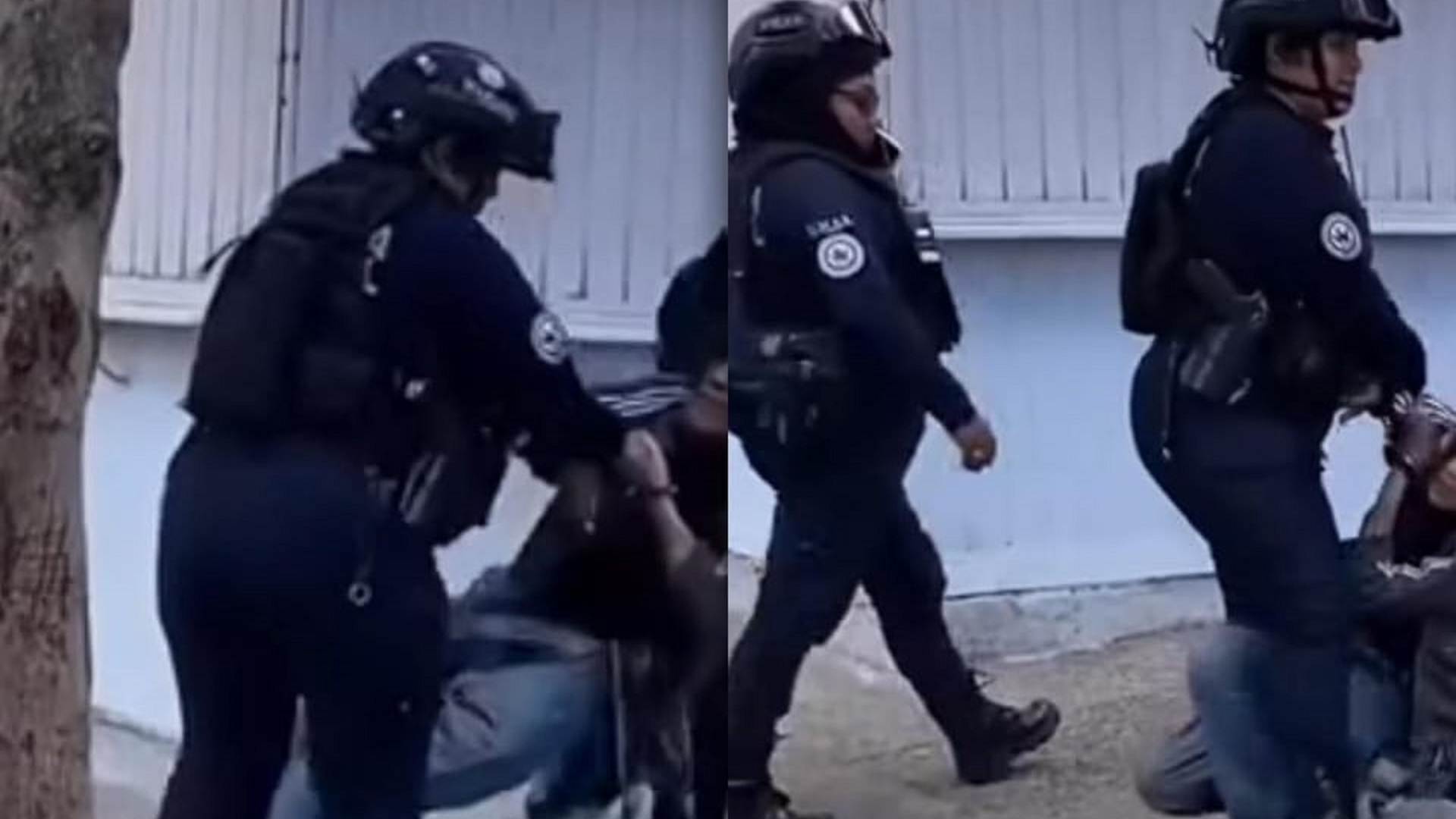 Exhiben en redes a policías municipales de Oaxaca por someter a una mujer Exhiben en redes a policías municipales de Oaxaca por someter a una mujer