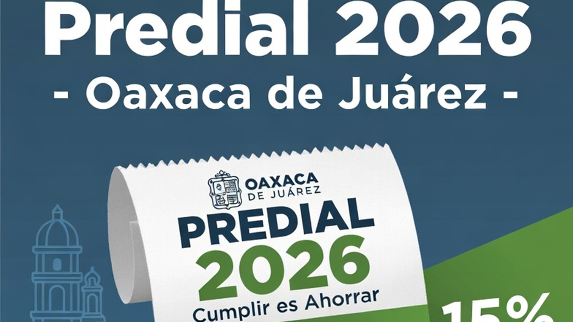 Gráfico informativo del Predial 2026 en Oaxaca de Juárez, destacando datos sobre contribuciones y beneficios locales.