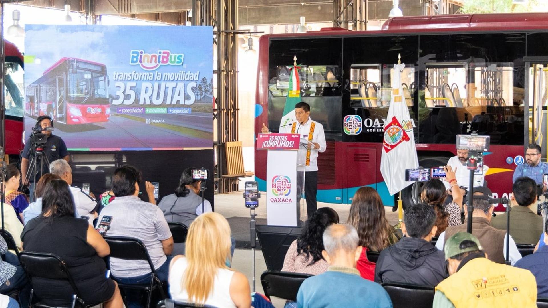 Oaxaca completa 35 rutas del BinniBus en Valles Centrales; conectan 143 colonias y 32 municipios