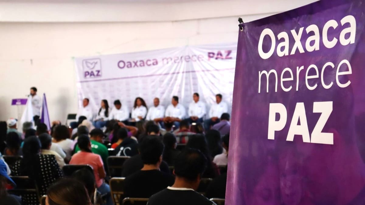 Logotipo de PAZ, en la presentación de la estructura del partido político en Oaxaca