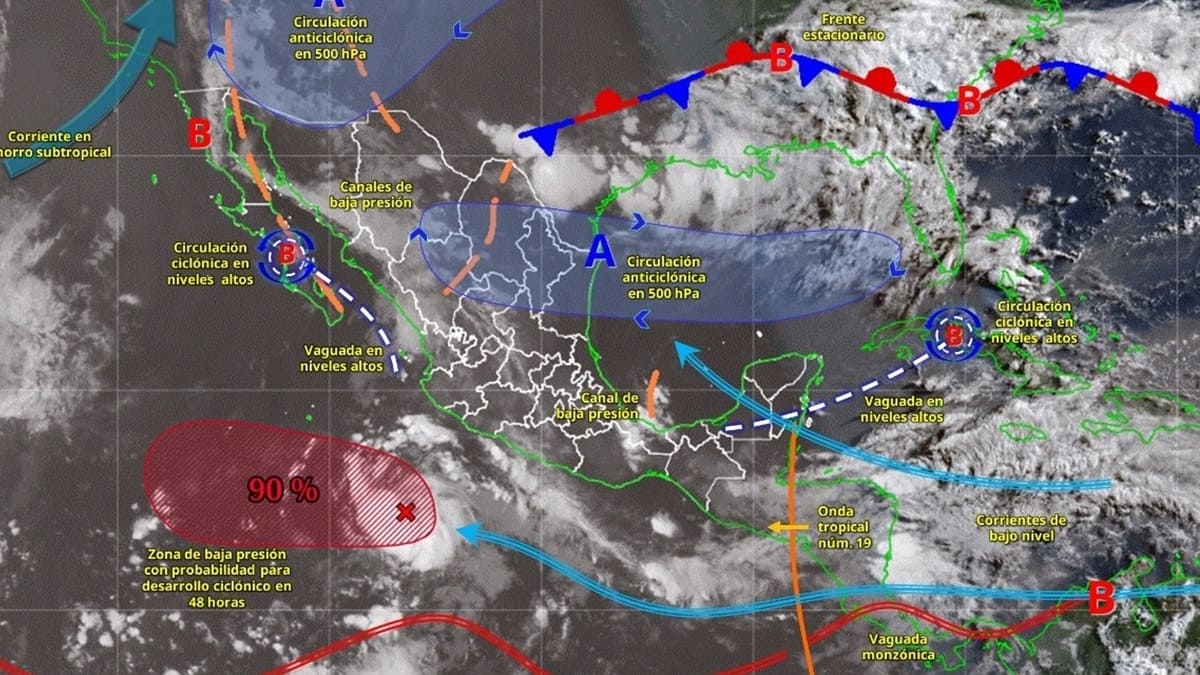 Imagen satelital del clima en la República Mexicana