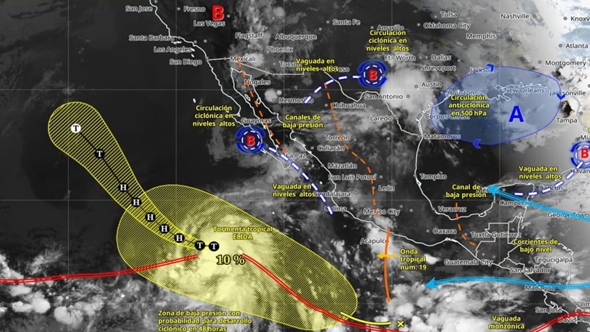 Imagen satelital del clima en la República Mexicana