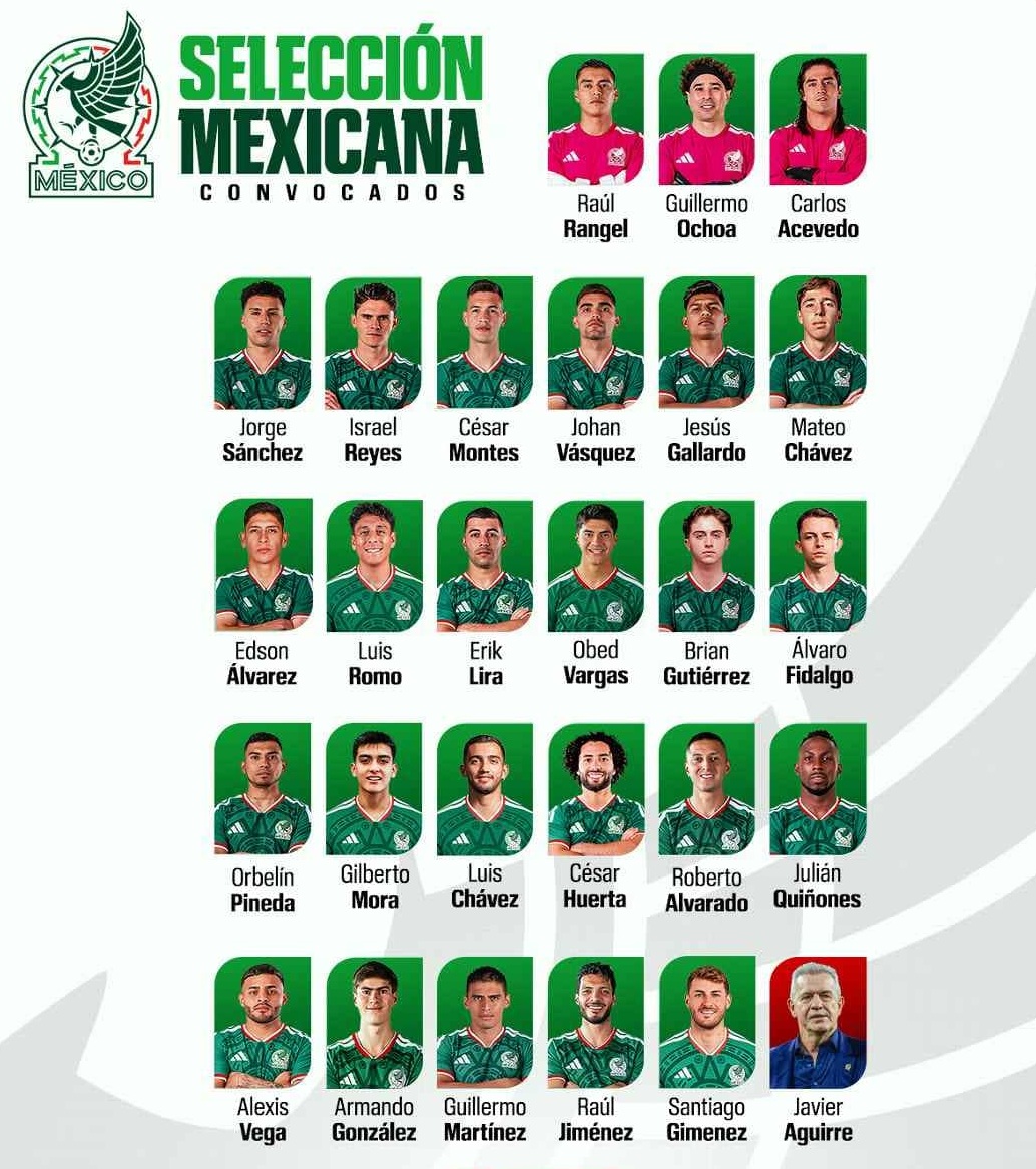 Javier Aguirre revela la lista final de México para el Mundial 2026; Ochoa va por su sexta Copa del Mundo