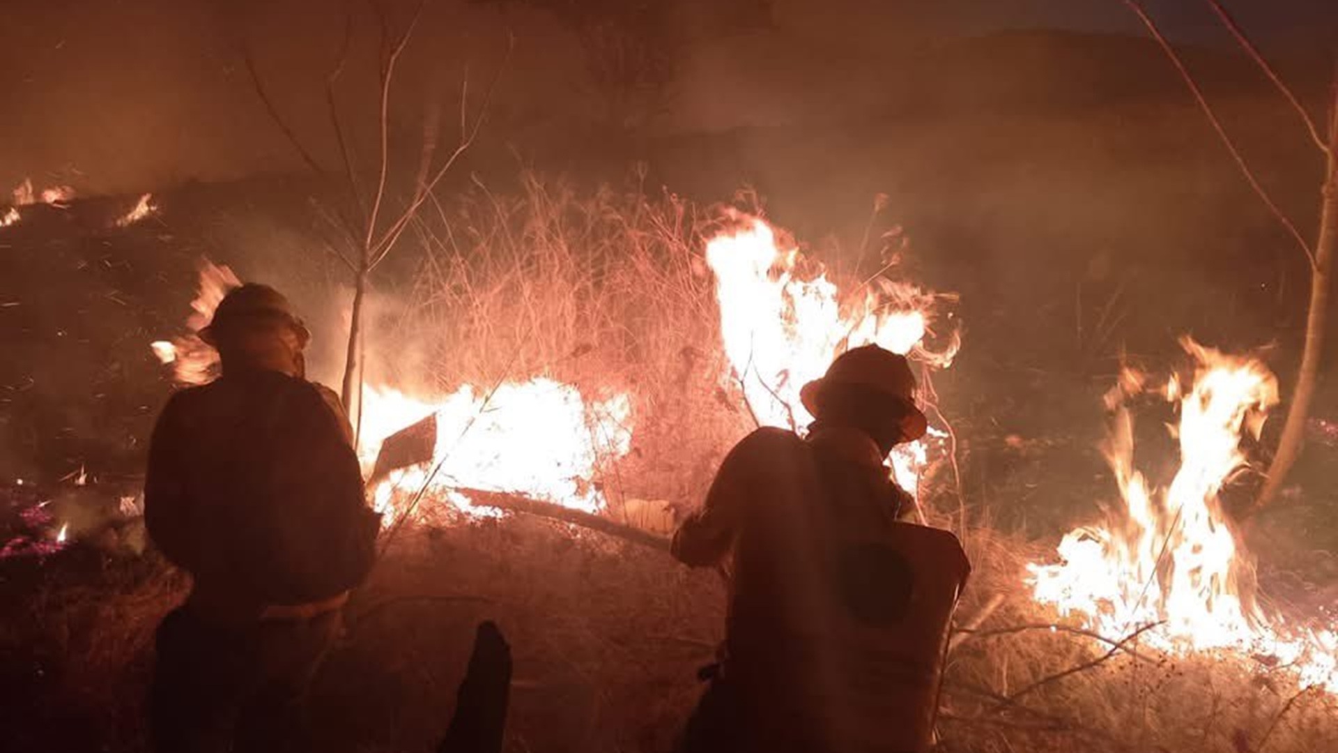 Controlan incendio de pastizales en el cerro de Santa Anita, en Xoxocotlán