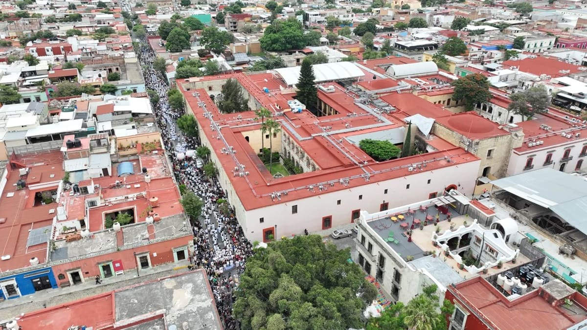 Imagen área del Centro Histórico de Oaxaca de día