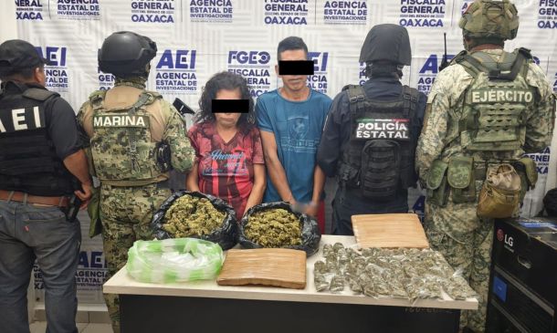 Cateo en la Costa de Oaxaca deja dos detenidos y aseguramiento de presuntas drogas en Yosocani