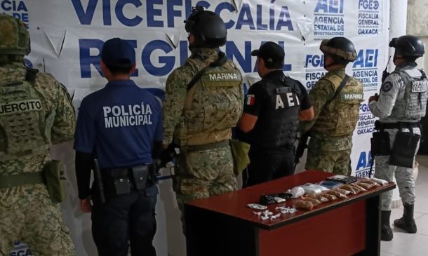 Cateo en la Costa de Oaxaca deja aseguramiento de marihuana, cocaína y cristal