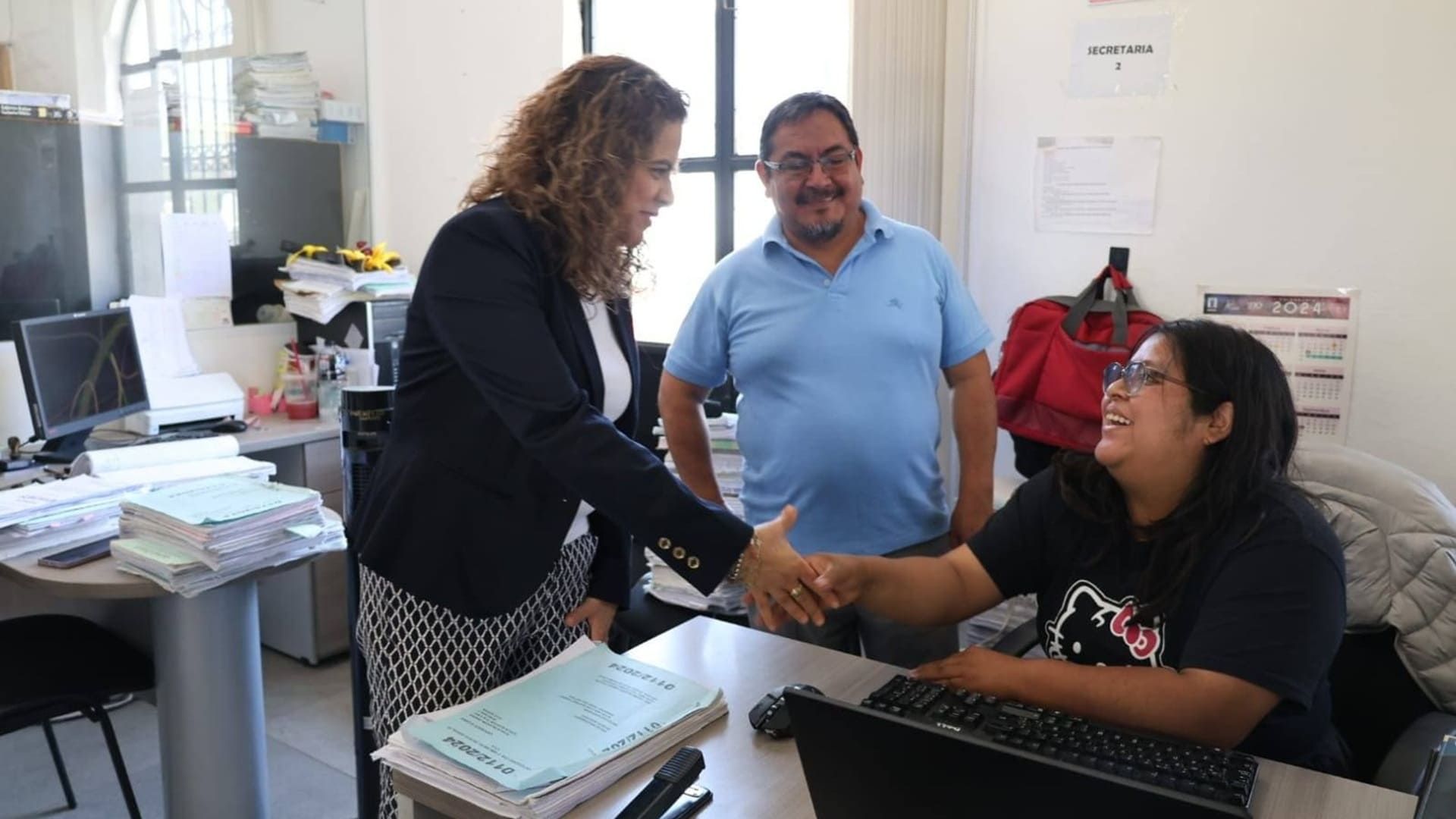 Titular del PJEO realiza recorrido por Juzgados Civiles y Familiares de Etla