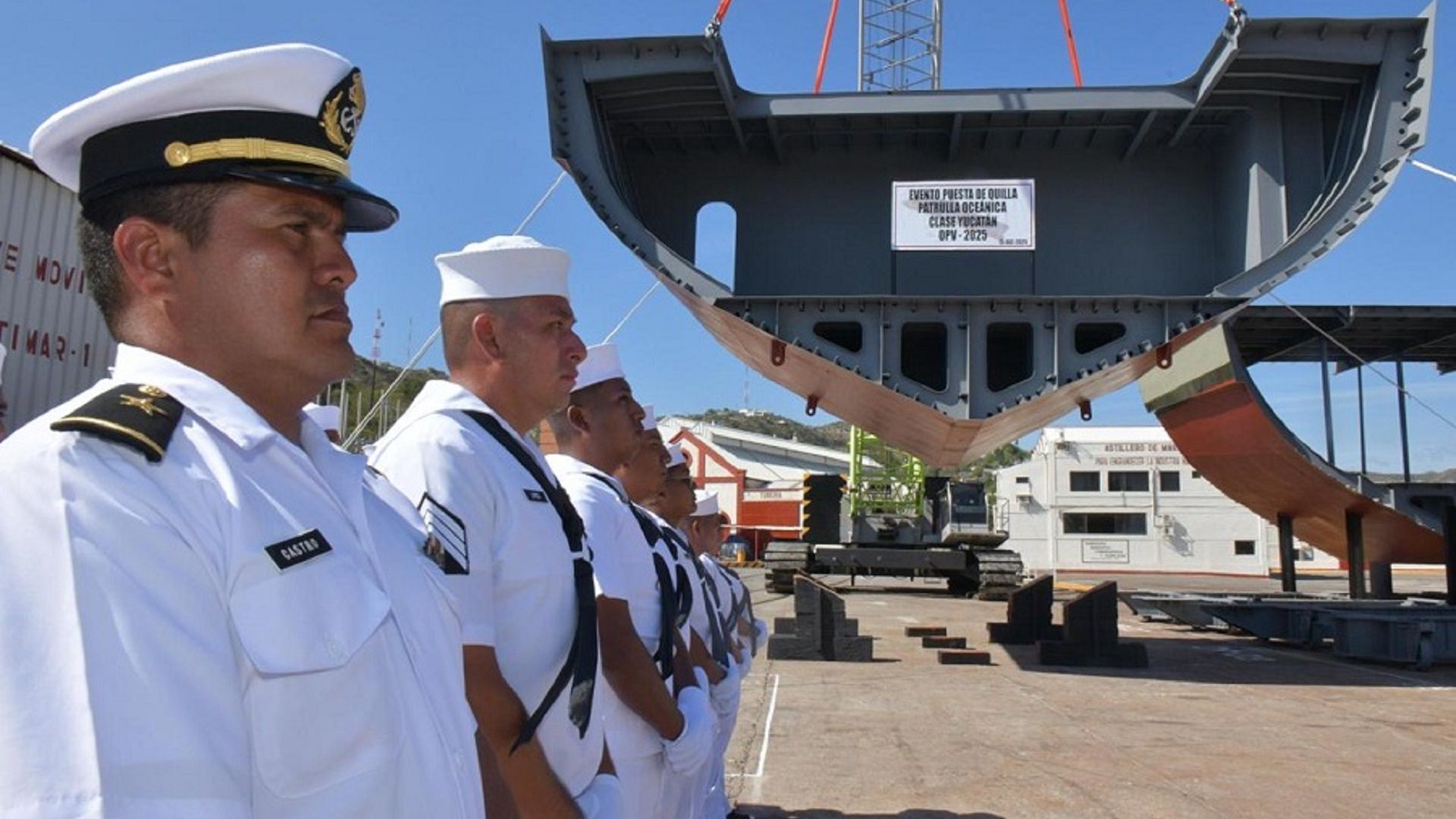Colocan quilla de la patrulla oceánica clase Yucatán OPV en Salina Cruz
