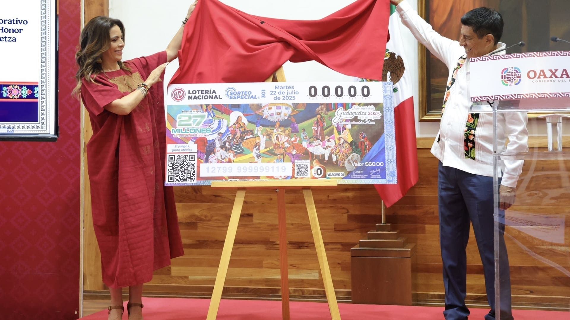 Devela Lotería Nacional billete conmemorativo de la Guelaguetza 2025